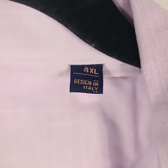 NEW Flex Men's Luxury Collection Designed in Italy Short Sleeve Purple Shirt 4XL - Picture 4 of 8